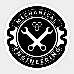 mechanical engineering, engineer funny logo design Sticker